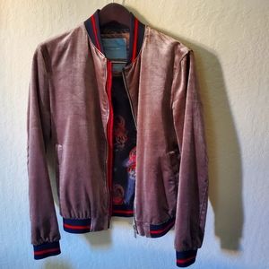 Zara Man Bomber/Varsity Jacket Winter Party Collection Small Champagne/Bronze